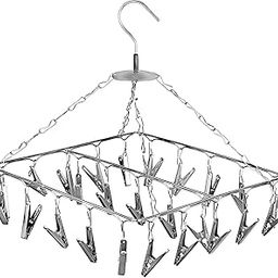 Konquer TimeS 25 Clips Stainless Steel Square Cloth Dryer/Clothes Drying Stand/Hanger with Clips | Baby Cloth Hanger-image-65