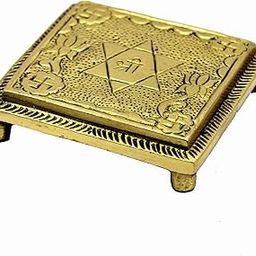 ESPLANADE Brass Pooja Mandir Chowki Peetha Peeta God's Stool - Puja Articles - 2.6" Inches (Very Small)-image-50
