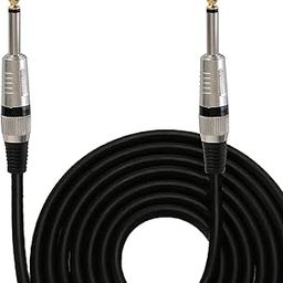 KEBILSHOP PREMIER 6.35mm 1/4 inch Guitar Instrument Cable 5 Meter/16.4 Feet for Electric Guitar,Bass,Keyboard,Mixer,Amplifier,Amp,Speaker. (BLACK-OLD-METAL)-11