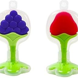 BabyBee Infant Silicone Teether Ideal Teether For 6 To 12 Months Baby, Bpa Free Teething Toys For Babies,Same Design Color Blue & Red (Pack Of-2)-22
