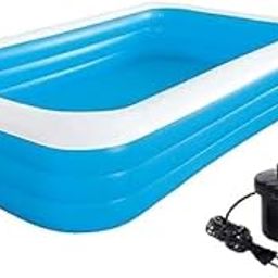 Baby Pool - Colorful Kiddie Bath Tub for Kids | 5 Feet Rectangle Swimming Splash Pool with Electric Air Pump | Inflatable Water Pool for Toddlers-3