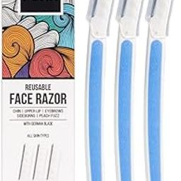 FURR Reusable Face Razor For Women Facial Hair With German Blade For Smooth & Instant Hair Removal | For Eyebrows, Upper Lip, Forehead, Chin and Sideburns | Comes With Protective Sleeve | Pack of 3-14