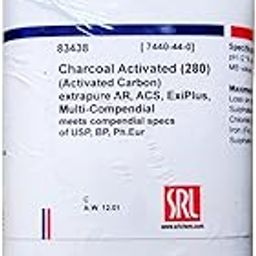 SRL Charcoal Activated (280) extrapure AR, ACS Grade, 500gm Powder, CAS: 7440-44-0, Molecular Formula: C, Storage: Room Temperature, Shelf Life: 60 Months for laboratory and industrial use-17