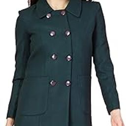 Polycotton Winter Wear Double Breasted Standard Length Coat For Women-image-90