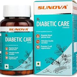 SUNOVA DIABETIC Care Capsules – An Effective Vegan Supplement, Fenugreek, Gudmar, and Daruharidra extract - 60 Veg Capsules x Pack of 2-image-93