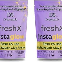 Deborganic™️ FreshX InstaGlow Night Repair Clay Face Pack – For Skin Brightening, Removes Dark Spots – Deep Cleansing, Soft, Glowing, Even-Toned Skin – Suitable for All Skin Types - (240g Monthly Pack of 2)-31