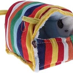 FABLOFT® Hamster Guinea Pig Chinchilla Warm Sleeping Nest Cage Houses Rainbow Strip-image-56
