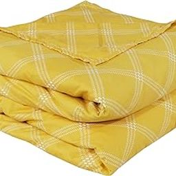 RD TREND® Glace Cotton Reversible Dohar for Single Bed (60x90 Inch) | Soft AC Blanket for Summer & Winter | Lightweight Comforter for All Seasons |Yellow Check-image-91