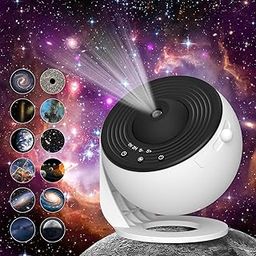 Bequest Planetarium Galaxy Projector HD Image Star Light for Bedroom - 13 Film Discs Planetarium Projector for Kids, 360° Rotating, 1/2h Timer, Adjustable Knob, Simple 3-Button Control.-8