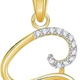 Valentine Gifts MEENAZ Gold Plated 'S' Letter Pendant Locket Alphabet Heart Pendant with Chai.-image-59