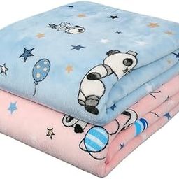 PWI Supersoft Baby Blanket Wrapper for Newborn | 30x40 inches | Lightweight AC Blanket for 0-2 Years | Ultra Soft & Skin-Friendly | Pack of 2 (Blue and Peach)-image-95