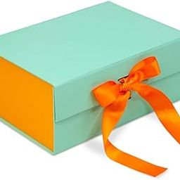 RBS® - Gift Boxes For Packing (23 x 16 x 10cm) Folding Gift Box (1 Pack) Rectangular Gift Box Empty Multipurpose Gift Hamper Box Empty Holds Upto (5 kg) Hamper Box with Ribbon (Teal Sunset)-image-6