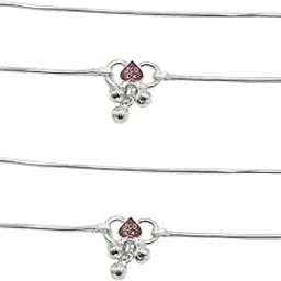 Anklet - (Payal) Simple Design in 92.5 Silver for Girls and Women With Ghungroo-image-15