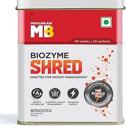 MuscleBlaze Biozyme Shred, 90 Tablets, with Thermogenic, Metabolism, Weight Management, Carbohydrate Blocker and Diuretic Blends & MB Energy Pro | Supports Weight Management & Boosts Metabolism-11