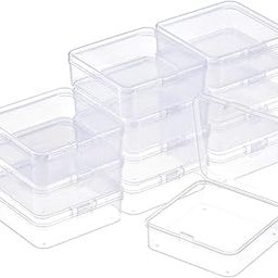 DARKNESS 6 Packs Small Clear Plastic Beads Storage Containers Box with Hinged Lid for Storage of Small Items, Crafts, Jewelry, Hardware (12 Packs, 7L x 6W x 2H CM)-image-97