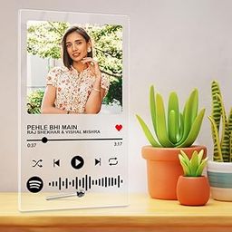 Fashionury Personalized Spotify Music and Photo Frame – Customizable Acrylic Tabletop Frame with Scannable Code, Removable Metal Stand – Special Occasion, Anniversary, Birthday Gift (6 x 9 Inches)-87