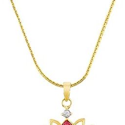 Pink Lotus Flower Gold Plated Pendant for Women PS1194134G-image-35