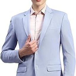 Mens Solid Notch Lapel Neck Full Sleeve Regular Fit Blazer (224021042)-picture-51