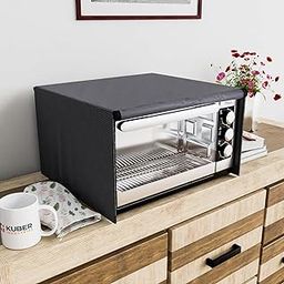 Kuber Industries 23 Ltr Dustproof Full Microwave Cover with Zip | Convection OTG Oven & Accessories Kitchen Decor | Checkered - Brown-image-6