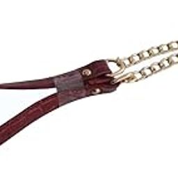 Tia Leather Bag Strap Handbags Handles for Handbag Short Bag Strap Purse Strap Golden Buckle Replacement Bag Belt (Red Leather Belt with Golden Flat Chain-87Cm)1 Pc-image-7