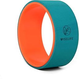 WISELIFE Yoga Wheel For Men & Women | Big Circle Wheel For Abs, Home Training, Deep Tissue Massage, Back Pain, Stretching, Back Bends,Sweat Resistant | 12.75x5.75 inch (Teal-Dark Orange)-image-87
