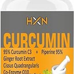 HXN Curcumin Tablets With Piperine (Bioperine), Turmeric Powder (95% Curcuminoids), Ginger, Vitamin C, Zinc, COQ10 For Immunity Booster And Antioxidant Supplement–60 Tablet (No Capsules Pack1)-image-89