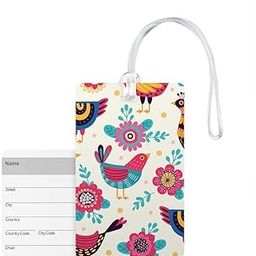 100yellow® Birds Luggage Tags, Bag Tag Travel Id Labels Tag for Baggage Suitcases Bags with Silicon- Ideal for Kids-picture-41