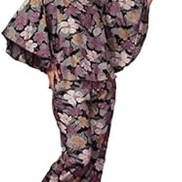 Multicolor Floral Printed Rayon Women Kaftan 2 Pcs Night Suit (FLWNS-1249-Multi)-image-37