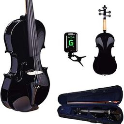 Kadence, Vivaldi 4/4 Violin With Bow, Rosin, Hard Case, Tuner V001-D (Black)-11