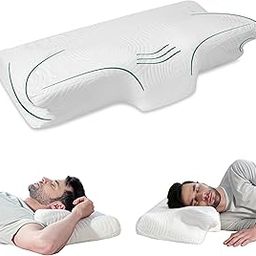 The White Willow Butterfly Cervical Pillow For Neck & Shoulder Pain Relief- Butterfly Pillow Memory Foam For Back & Side Sleeper-Dual Height Ergonomic Neck Support Orthopedic Pillow For Sleeping-Lunar-image-4