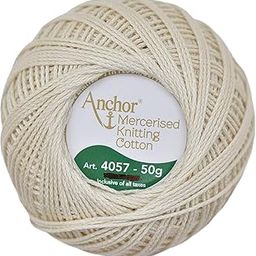 HUNNY- BUNCH Anchor Mercerized Premium Knitting Crochet Cotton Thread Yarn Balls For Knitting, Weaving, Embroidery And Craft Making Fast Color (Pack Of 2 Rolls, Shade No. 926), 100 Gram, Off White-image-7