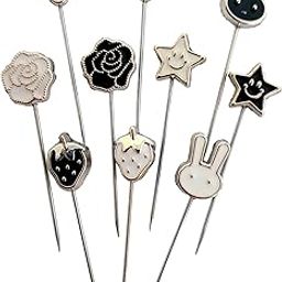 Cute Black & White Hijab Scarf Pin / Needle / Brooch-image-96