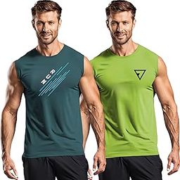 Men's 3Colours RGB Sleeveless Gym Vest -CCUT Combo Pack of 2 - Lightweight Muscle T-Shirt for Fitness, Workout, and Training-image-1