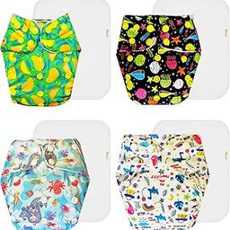 Dumbledo Premium Cloth Diaper with Cotton Insert (Pack of 4) | Hypoallergenic | Leakproof | Travel Friendly | Trusted by Moms | 3 Months – 3 Years | Unisex Baby-image-84
