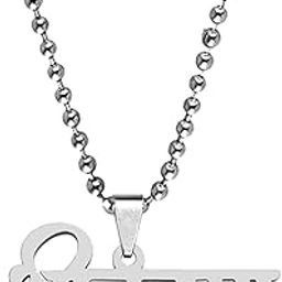 Religious Lord Shree Krishna Text Word personalised Locket 22 inch Ball Chain Silver Stainless Steel Pendant Necklace Chain For Men And Women-image-94