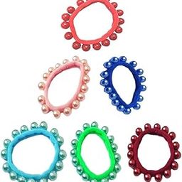 10 PCS Pearl Rope Hair Band Hair Accessories Imitation Pearls Beads Elastic Fancy Rubber Band Ties Ponytail for Girls & Women -Assorted Color)-image-27