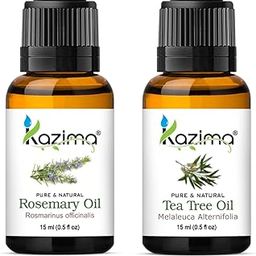 KAZIMA Combo of Rosemary Oil and Tea Tree Oil - 100% Natural Essential Oil for Hair Growth, Healthy Skin, Face Acne, Hair Fall Control & Nourishment, 15 ml each-picture-53