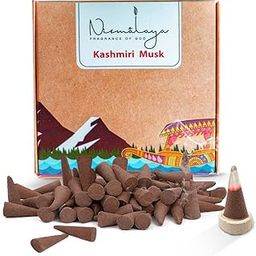 Nirmalaya Premium Kashmiri Musk Incense Cones | Pack of 40 Sticks | 100% Natural & Charcoal-Free | Luxury, Hancrafted Organic Agarbatti for Pooja, Meditation, Yoga and Aromatherapy-image-63