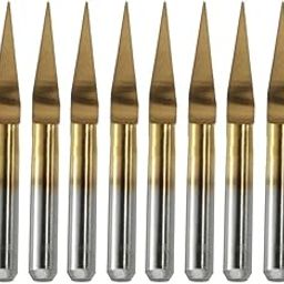 Losa 10pcs Tungsten Steel Flat Bottom Milling Cutter Triangular Sharp F-image-1