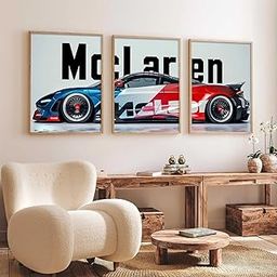 HOTHOUSE Big McLaren Car Framed Posters Gift Items for Boys Room Wall Decoration Bedroom Living Room Office Studio Décor | Car Poster Frame for Wall Décor Set Of 3 Size(13X17 inch)-image-24