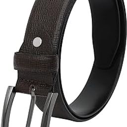 Genuine Leather Belt for Men with Easier Adjustable Pin Buckle - Micro Adjustable Belt Fits Everywhere, Formal and Casual-image-83