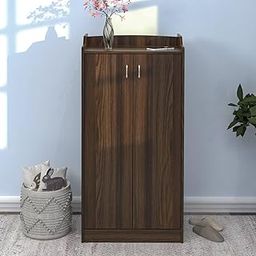 Nilkamal Claymont 2 Door Engineered Wood Shoe Rack with 6 Shelves | Walnut | Store up to 12 to 16 Shoes-image-5