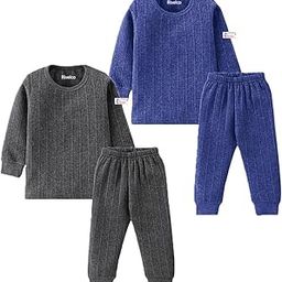 Rivelco Kids Boys Kids Girls Thermal Sets Bodywarmer Winter wear Inner Sets Unisex Thermal Suit for 2-9 Year Boys and Girls Pack of 3-image-35