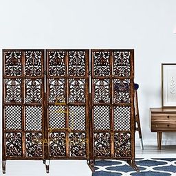 CRAFT DECOR Wooden Room Partition for Living Room, Wood Screen Separator and Wooden Room Dividers, Studio Wall Panel 5 Feet with Stands for Living Room/Bedroom/Office/Restaurant/(Brown) (3 Panels)-image-70