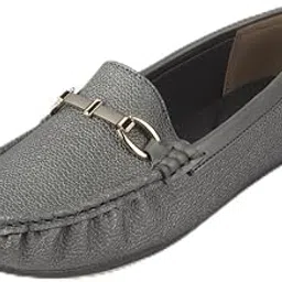 mochi Women's Slip-On Moccasin Style with Decorative Metal Bit-picture-13