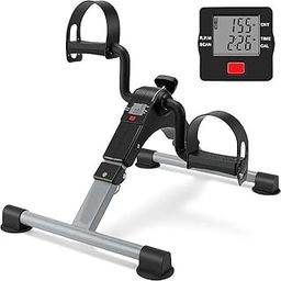 SOBO Under Desk Bike Pedal Exerciser Mini Bike for Leg/Arm with LCD Display, 8 Resistance Levels, Silver-12