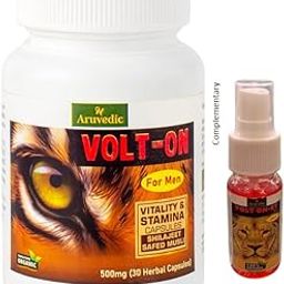 AV ARUVEDIC VOLT ON Energy Power Capsules (Pack of 4 Bottles) With Complementary Massage Oil-image-28
