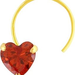 Heart 14karat Yellow Gold Nose Pin | Wire Taar String Stud Diamond Piercing Nose Stud | For Women and Girls-92