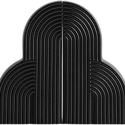 CALANDIS™ 2Pcs Decorative Bookends Tabletop Ornaments Minimalist Desktop Book Stoppers Black | Bookends | Home D?©cor-image-60
