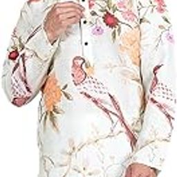Men's Cotton Animal Print Regular Kurtas-image-9
